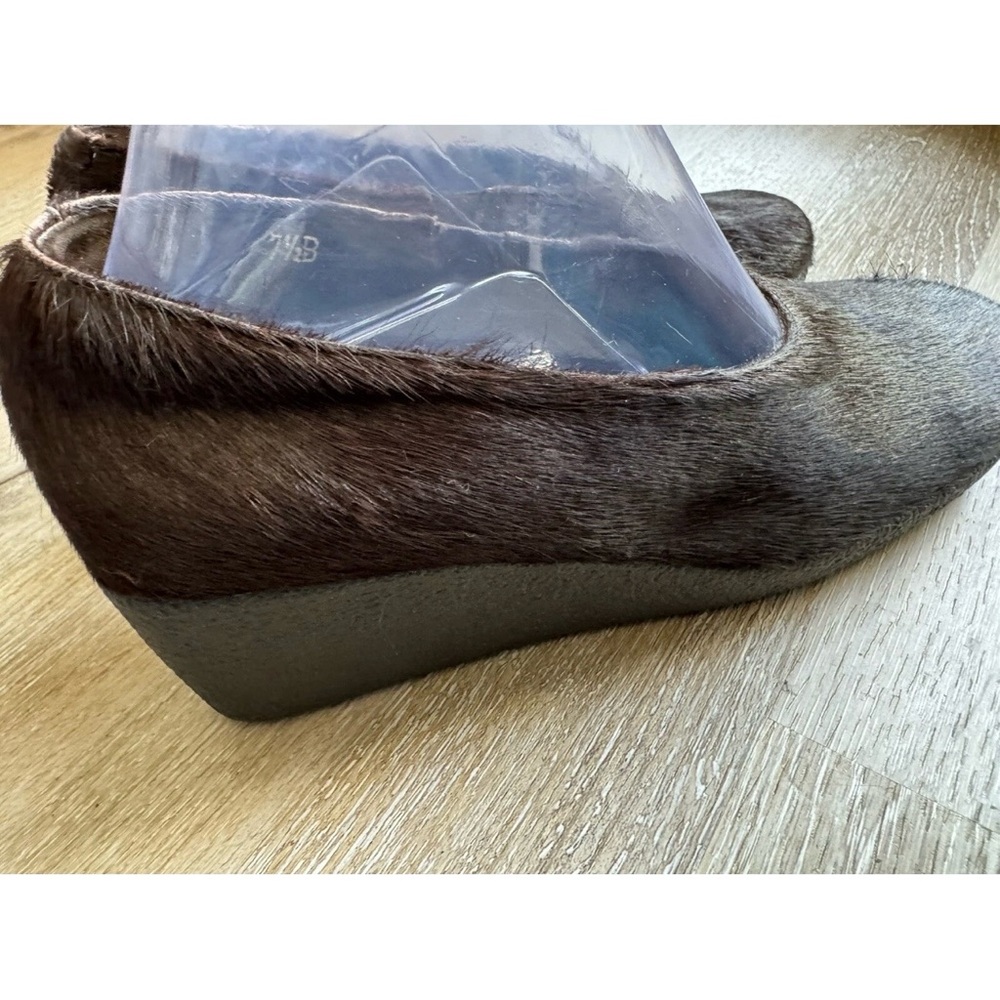 Via Spiga Italy Women’s Real Fur Wedge Size 7.5 Brown Mobwife Boho Retro 70s - Picture 4 of 12